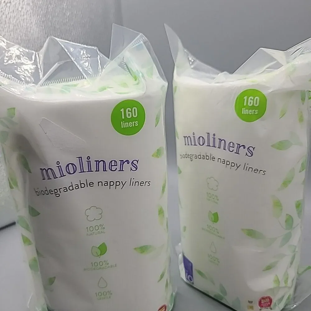 Bambino Mio Mioliners set (2) Nappy Liners 160 Count/ each Biodegradeable NEW